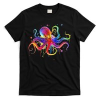 Dripping Rainbow Octopus Psychedelic Colorful Octopus T-Shirt