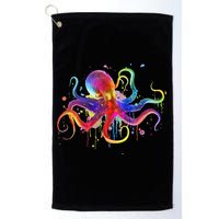 Dripping Rainbow Octopus Psychedelic Colorful Octopus Golf Towel