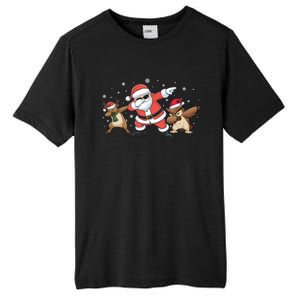 Dabbing Reindeer Owl Santa Funny Christmas Pajamas Gift Tall Fusion ChromaSoft Performance T-Shirt