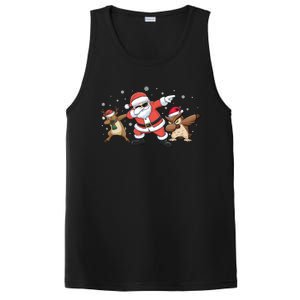 Dabbing Reindeer Owl Santa Funny Christmas Pajamas Gift PosiCharge Competitor Tank