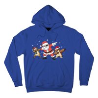 Dabbing Reindeer Owl Santa Funny Christmas Pajamas Gift Hoodie