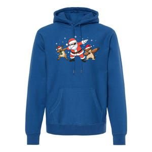 Dabbing Reindeer Owl Santa Funny Christmas Pajamas Gift Premium Hoodie