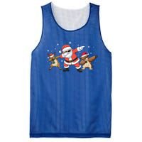 Dabbing Reindeer Owl Santa Funny Christmas Pajamas Gift Mesh Reversible Basketball Jersey Tank