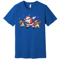 Dabbing Reindeer Owl Santa Funny Christmas Pajamas Gift Premium T-Shirt