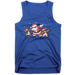 Dabbing Reindeer Owl Santa Funny Christmas Pajamas Gift Tank Top