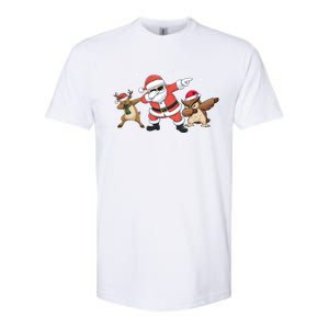 Dabbing Reindeer Owl Santa Funny Christmas Pajamas Gift Softstyle CVC T-Shirt