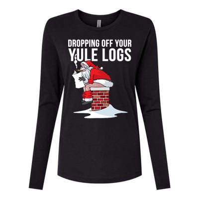 Dropping Off Your Yule Logs Womens Cotton Relaxed Long Sleeve T-Shirt