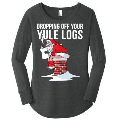 Dropping Off Your Yule Logs Women's Perfect Tri Tunic Long Sleeve Shirt