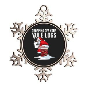 Dropping Off Your Yule Logs Metallic Star Ornament