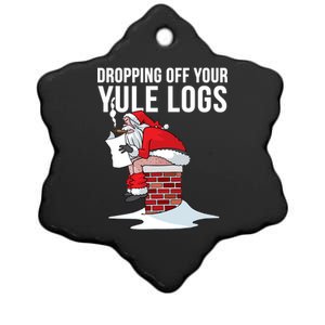 Dropping Off Your Yule Logs Ceramic Star Ornament