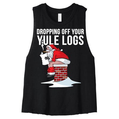 Dropping Off Your Yule Logs Women's Racerback Cropped Tank