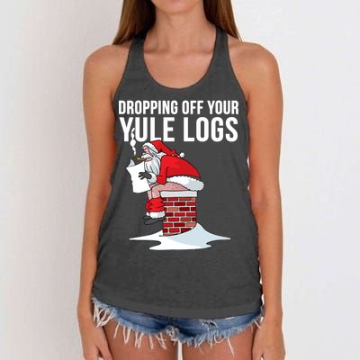 Dropping Off Your Yule Logs Women's Knotted Racerback Tank