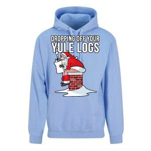 Dropping Off Your Yule Logs Unisex Surf Hoodie