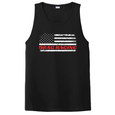 Drag Racing Patriotic American Drag Racer Apparel Design PosiCharge Competitor Tank