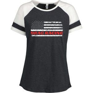 Drag Racing Patriotic American Drag Racer Apparel Design Enza Ladies Jersey Colorblock Tee