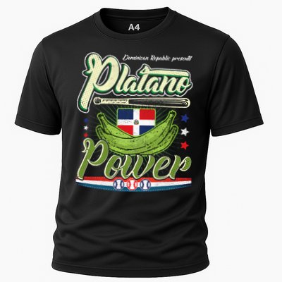 Dominican Republic Platano Power Baseball DR Flag Cooling Performance Crew T-Shirt