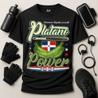 Dominican Republic Platano Power Baseball DR Flag Cooling Performance Crew T-Shirt