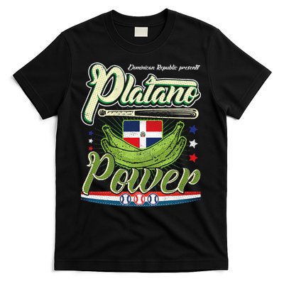 Dominican Republic Platano Power Baseball DR Flag T-Shirt