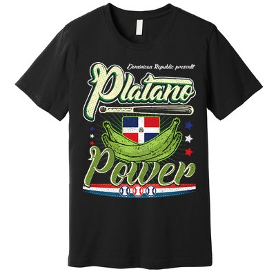 Dominican Republic Platano Power Baseball DR Flag Premium T-Shirt