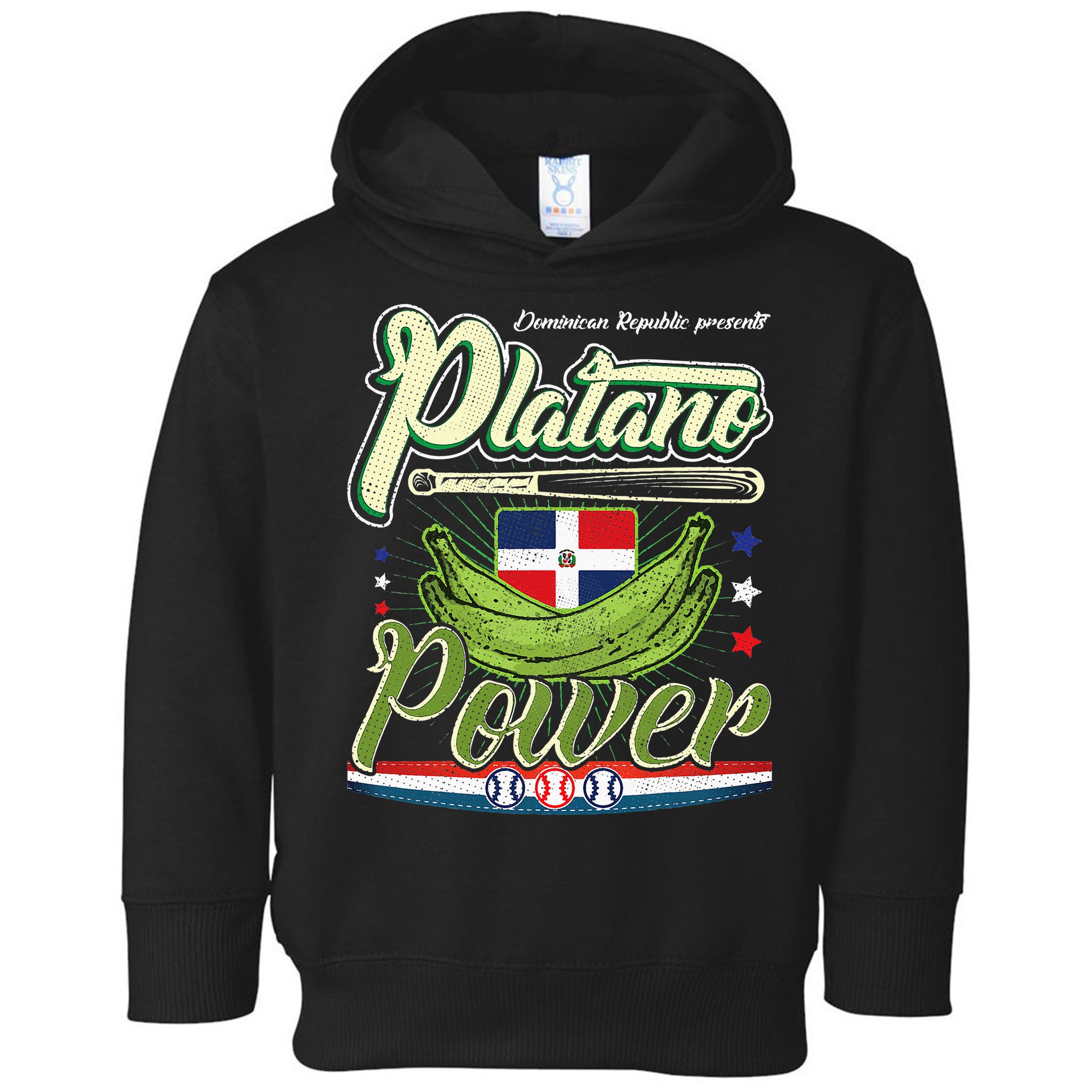 Dominican Republic Platano Power Baseball DR Flag Toddler Hoodie