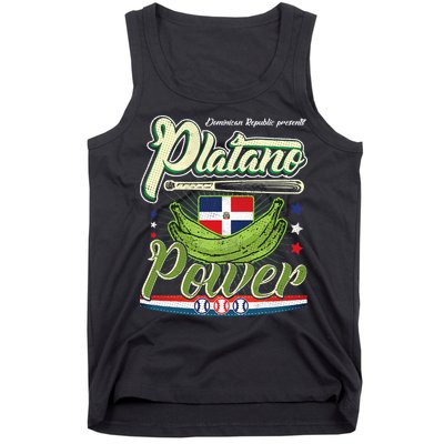 Dominican Republic Platano Power Baseball DR Flag Tank Top