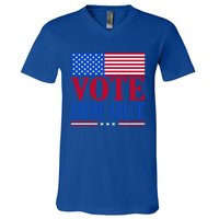 Democratic Republican Party Usa Flag Elections Quote Gift V-Neck T-Shirt