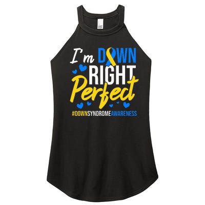 Down Right Perfect World Down Syndrome Awareness Day Ribbon Women’s Perfect Tri Rocker Tank