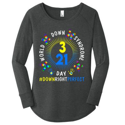 Down Right Perfect World Down Syndrome Awareness Day Socks Women's Perfect Tri Tunic Long Sleeve Shirt