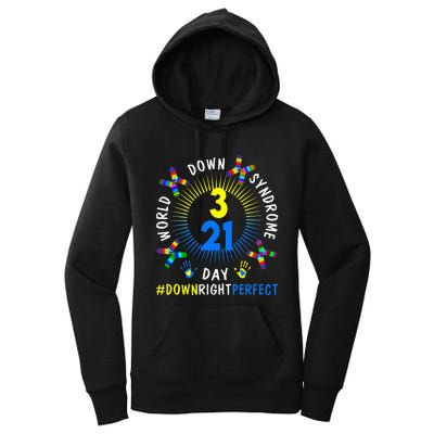 Down Right Perfect World Down Syndrome Awareness Day Socks Women's Pullover Hoodie