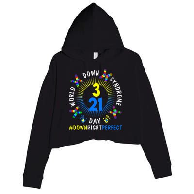 Down Right Perfect World Down Syndrome Awareness Day Socks Crop Fleece Hoodie