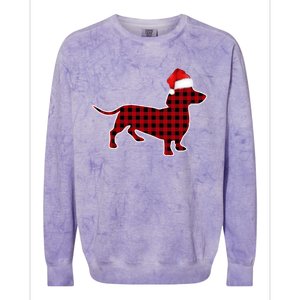 Dachshund Red Plaid Buffalo Christmas Pajamas Family Funny Gift Great Gift Colorblast Crewneck Sweatshirt