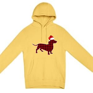 Dachshund Red Plaid Buffalo Christmas Pajamas Family Funny Gift Great Gift Premium Pullover Hoodie