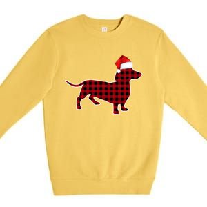 Dachshund Red Plaid Buffalo Christmas Pajamas Family Funny Gift Great Gift Premium Crewneck Sweatshirt