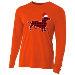 Dachshund Red Plaid Buffalo Christmas Pajamas Family Funny Gift Great Gift Cooling Performance Long Sleeve Crew