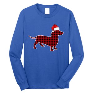 Dachshund Red Plaid Buffalo Christmas Pajamas Family Funny Gift Great Gift Long Sleeve Shirt