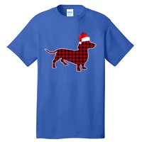 Dachshund Red Plaid Buffalo Christmas Pajamas Family Funny Gift Great Gift Tall T-Shirt