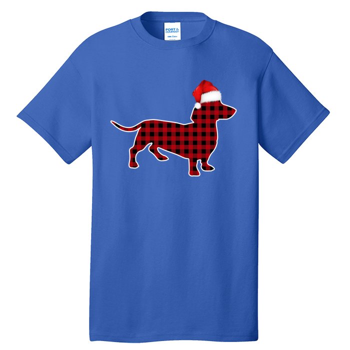 Dachshund Red Plaid Buffalo Christmas Pajamas Family Funny Gift Great Gift Tall T-Shirt