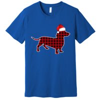 Dachshund Red Plaid Buffalo Christmas Pajamas Family Funny Gift Great Gift Premium T-Shirt