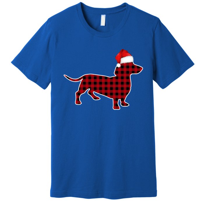 Dachshund Red Plaid Buffalo Christmas Pajamas Family Funny Gift Great Gift Premium T-Shirt