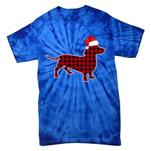 Dachshund Red Plaid Buffalo Christmas Pajamas Family Funny Gift Great Gift Tie-Dye T-Shirt