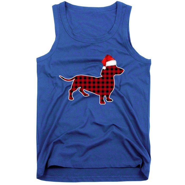 Dachshund Red Plaid Buffalo Christmas Pajamas Family Funny Gift Great Gift Tank Top