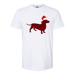 Dachshund Red Plaid Buffalo Christmas Pajamas Family Funny Gift Great Gift Softstyle CVC T-Shirt