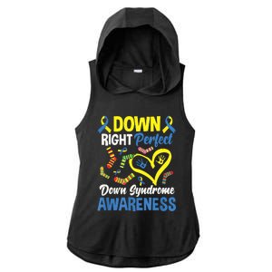 Down Right Perfect Down Syndrome Awareness Ladies PosiCharge Tri-Blend Wicking Draft Hoodie Tank