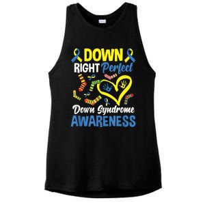 Down Right Perfect Down Syndrome Awareness Ladies PosiCharge Tri-Blend Wicking Tank