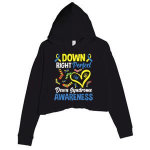 Down Right Perfect Down Syndrome Awareness Crop Fleece Hoodie