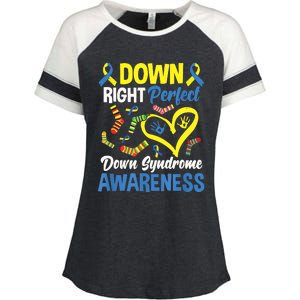 Down Right Perfect Down Syndrome Awareness Enza Ladies Jersey Colorblock Tee