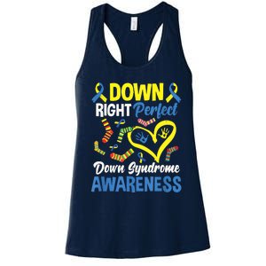 Down Right Perfect Down Syndrome Awareness Women's Racerback Tank