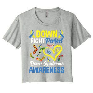 Down Right Perfect Down Syndrome Awareness Women's Crop Top Tee