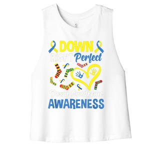 Down Right Perfect Down Syndrome Awareness Women's Racerback Cropped Tank