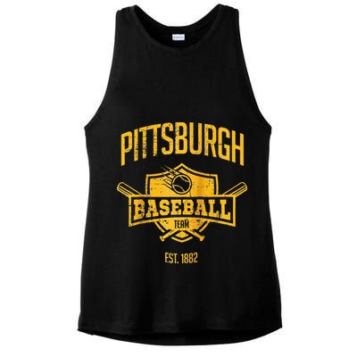 Distressed Retro Pirate Look Party Tailgate Gameday Fan Gift Raglan Baseball Ladies PosiCharge Tri-Blend Wicking Tank